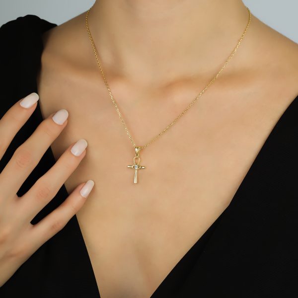 925 sterling silver gold plated ankh necklace - lykia jewelry