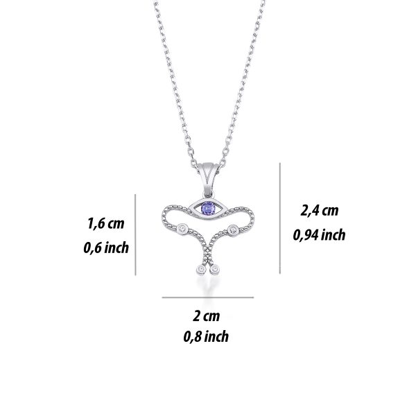 925 sterling silver uterus evil eye necklace - lykia jewelry