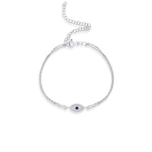 925 Sterling Silver Evil Eye Bracelet - Lykia Jewelry