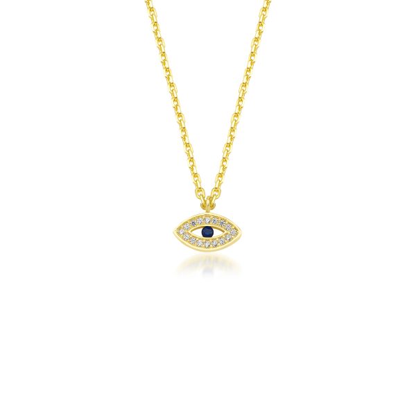 Lykia Jewelry - Cz Evil Eye 925 Sterling Silver Silver Necklace