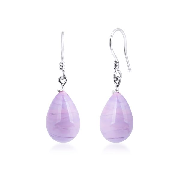 Lilac earrings glass lykia jewelry