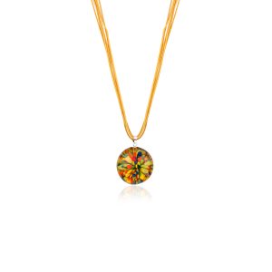 artisan yellow paracord glass necklace - lykia jewelry