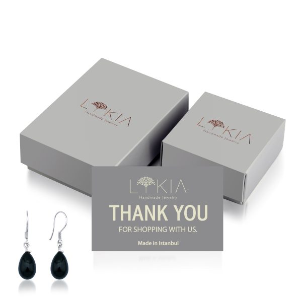 black murano glass earrings -lykia jewelry box