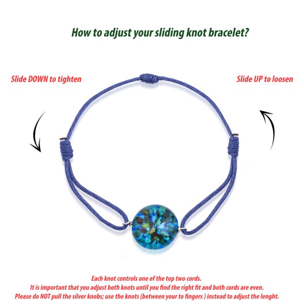 blue aquarium bracelet - How to adjust your sliding knot bracelet