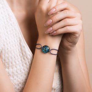 blue aquarium murano glass bracelet - lykia jewelry