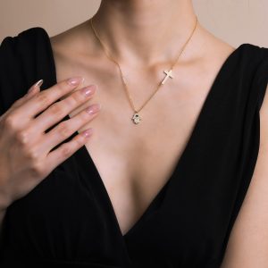 hamsa cross silver necklace- lykia jewelry